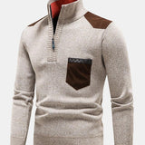 Malcolm | Contrast Pocket Panel Half-Zip Sweater