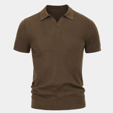 Bryce | Knit Polo with Open Lapel Collar