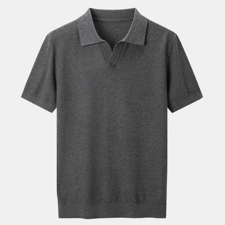 Bryce | Knit Polo with Open Lapel Collar