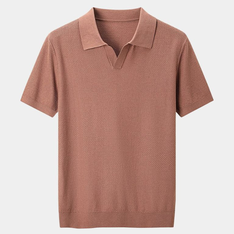 Bryce | Knit Polo with Open Lapel Collar