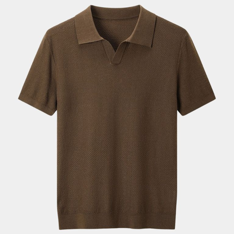 Bryce | Knit Polo with Open Lapel Collar