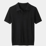 Bryce | Knit Polo with Open Lapel Collar