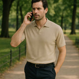 Bryce | Knit Polo with Open Lapel Collar