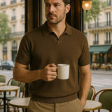 Bryce | Knit Polo with Open Lapel Collar