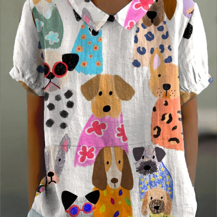 Aubrey - Dog Print Blouse