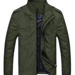 Dwight men's lightweight military jacket in Army Green, front view