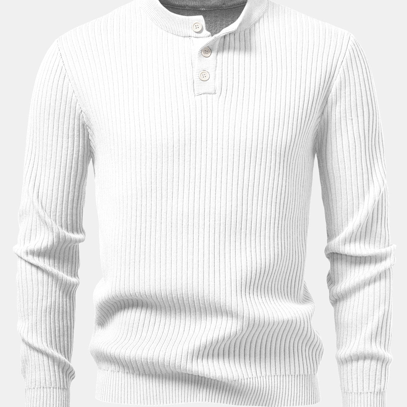 Silas | Ribbed Henley Sweater
