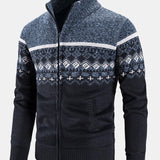Weston | Geometric Print Zip Sweater