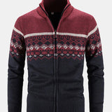 Weston | Geometric Print Zip Sweater