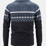 Weston | Geometric Print Zip Sweater