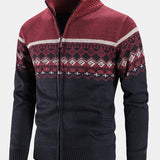 Weston | Geometric Print Zip Sweater