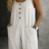 Megan - Vintage Washed Cotton Denim Overalls