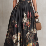 Courtney - Floral Keyhole Pleated Midi Dress