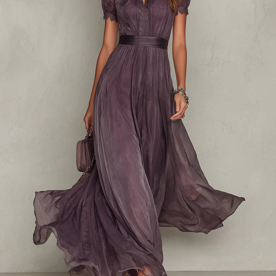 Samantha - Vintage Elegant Chiffon Maxi Dress