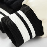 Leo | Wool-Look Baseball Jacket with Faux Leather Sleeves