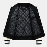 Leo | Wool-Look Baseball Jacket with Faux Leather Sleeves