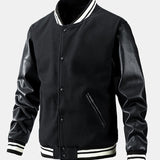 Leo | Wool-Look Baseball Jacket with Faux Leather Sleeves