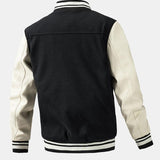 Leo | Wool-Look Baseball Jacket with Faux Leather Sleeves