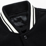 Leo | Wool-Look Baseball Jacket with Faux Leather Sleeves