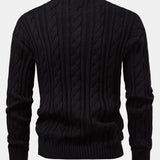 Tristan | Jacquard Cable Knit Crew Neck Sweater