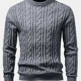 Tristan | Jacquard Cable Knit Crew Neck Sweater