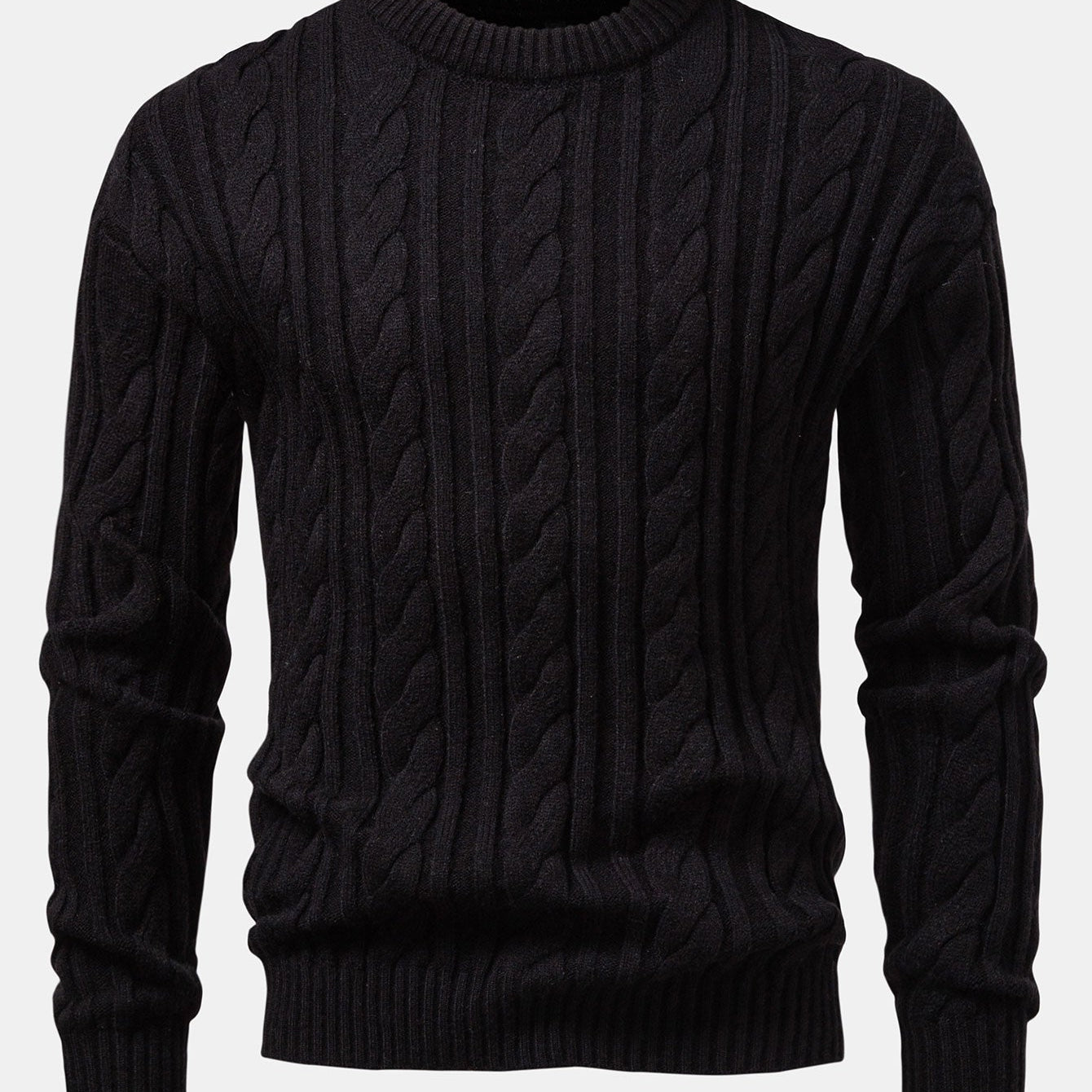 Tristan | Jacquard Cable Knit Crew Neck Sweater
