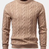 Tristan | Jacquard Cable Knit Crew Neck Sweater