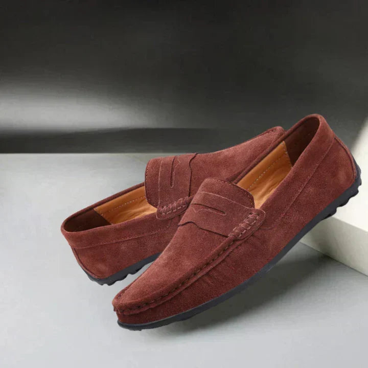 Connor | Suede Penny Loafers
