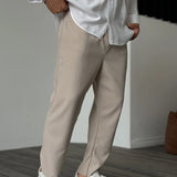 Ambrose men's relaxed pleated texture pants, view 7