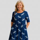 Zoe - Navy Midi Dress