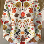 Hazel fall forest waffle knit sweater, view 2