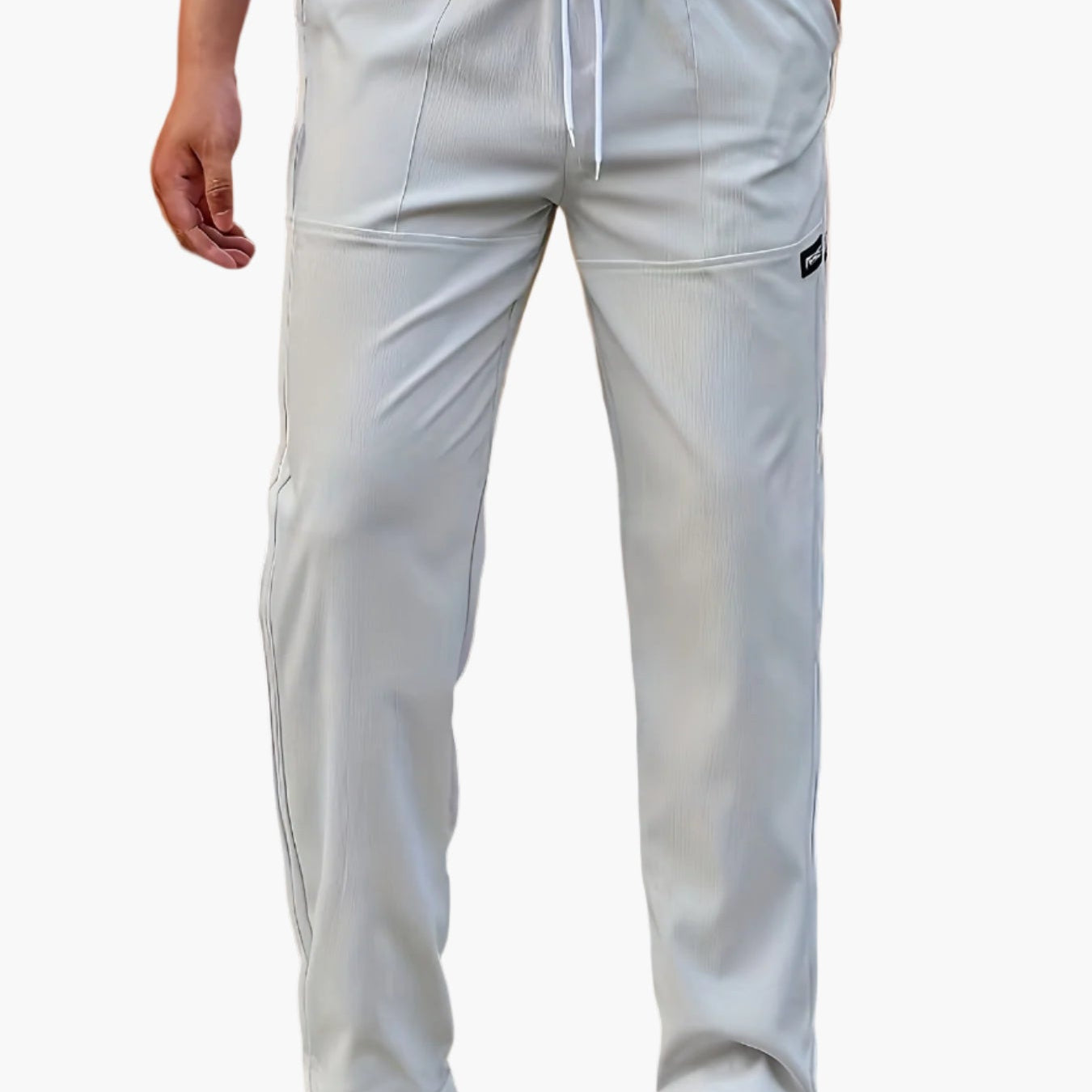 Reggie men's straight leg drawstring joggers in Gray, view 5