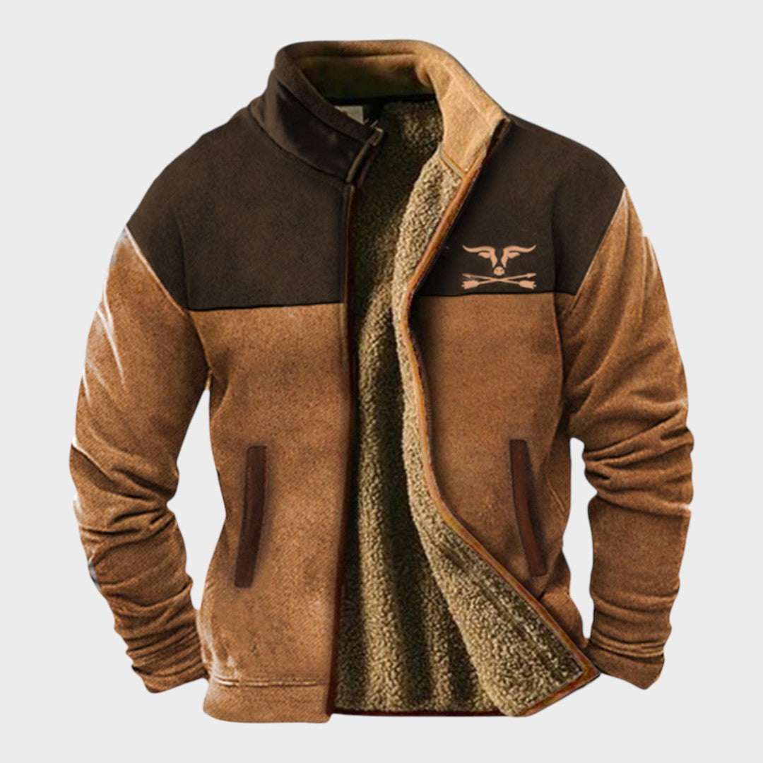 Alex | Brown Two-Tone Fleece Jacket