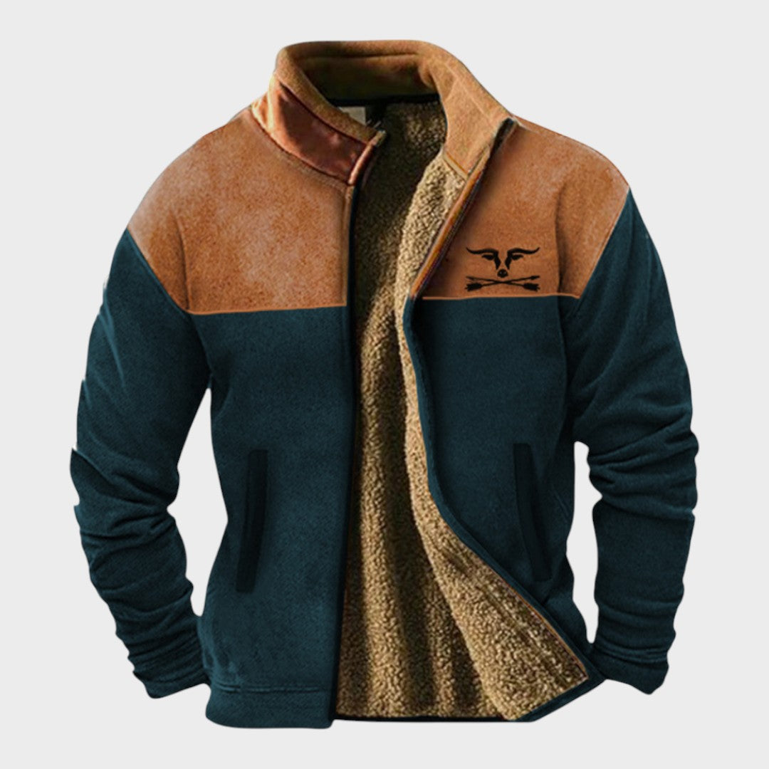 Alex | Brown Two-Tone Fleece Jacket