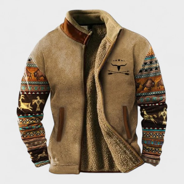 Alex | Brown Two-Tone Fleece Jacket
