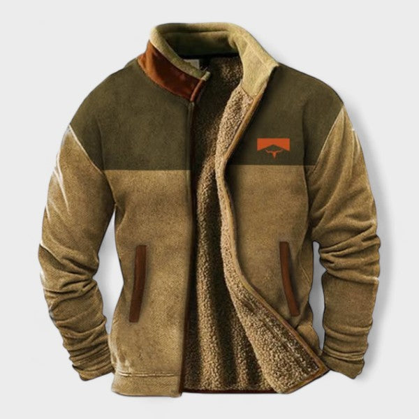 Alex | Brown Two-Tone Fleece Jacket