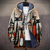 Caroline | Cream Abstract Cat Print Jacket