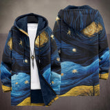 Monica | Navy Van Gogh Print Jacket