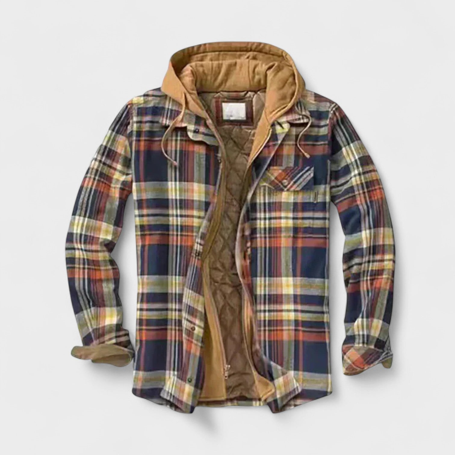 Aaron | Blue Plaid Hooded Jacket