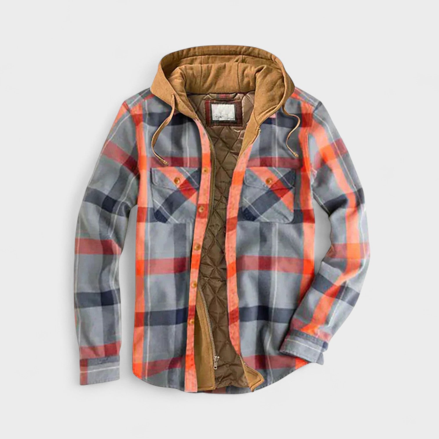 Aaron | Blue Plaid Hooded Jacket