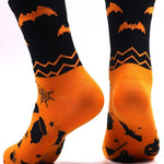 Bella halloween print socks in orange, black, detail view