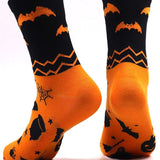 Bella halloween print socks in orange, black, detail view