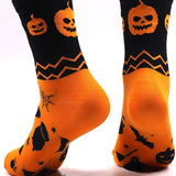 Bella halloween print socks in orange, black, front view