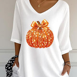 Camila pumpkin bow blouse in white, detail view
