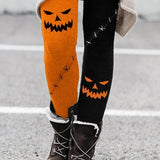 Grace | Orange Halloween-Inspired Elastic Leggings