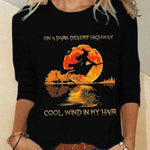 Eleanor witch moon graphic top in black, front view