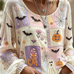 Deborah Halloween Patchwork Blouse, detail view