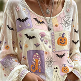 Deborah Halloween Patchwork Blouse, detail view