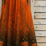 Gemma Pumpkin Vine A-Line Dress, detail view