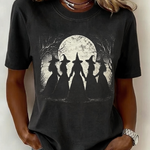 Stella witch moon t-shirt in black, detail view